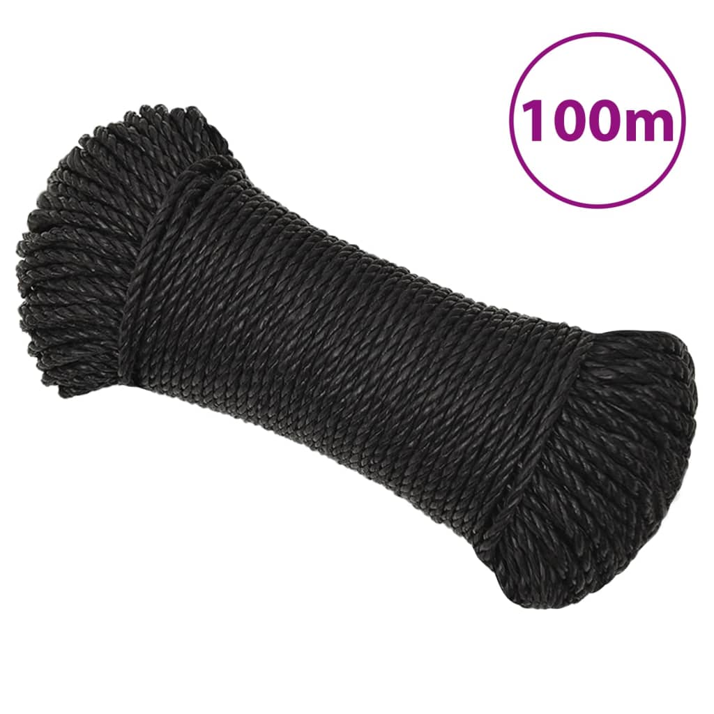 Radno uže crno 3 mm 100 m od polipropilena