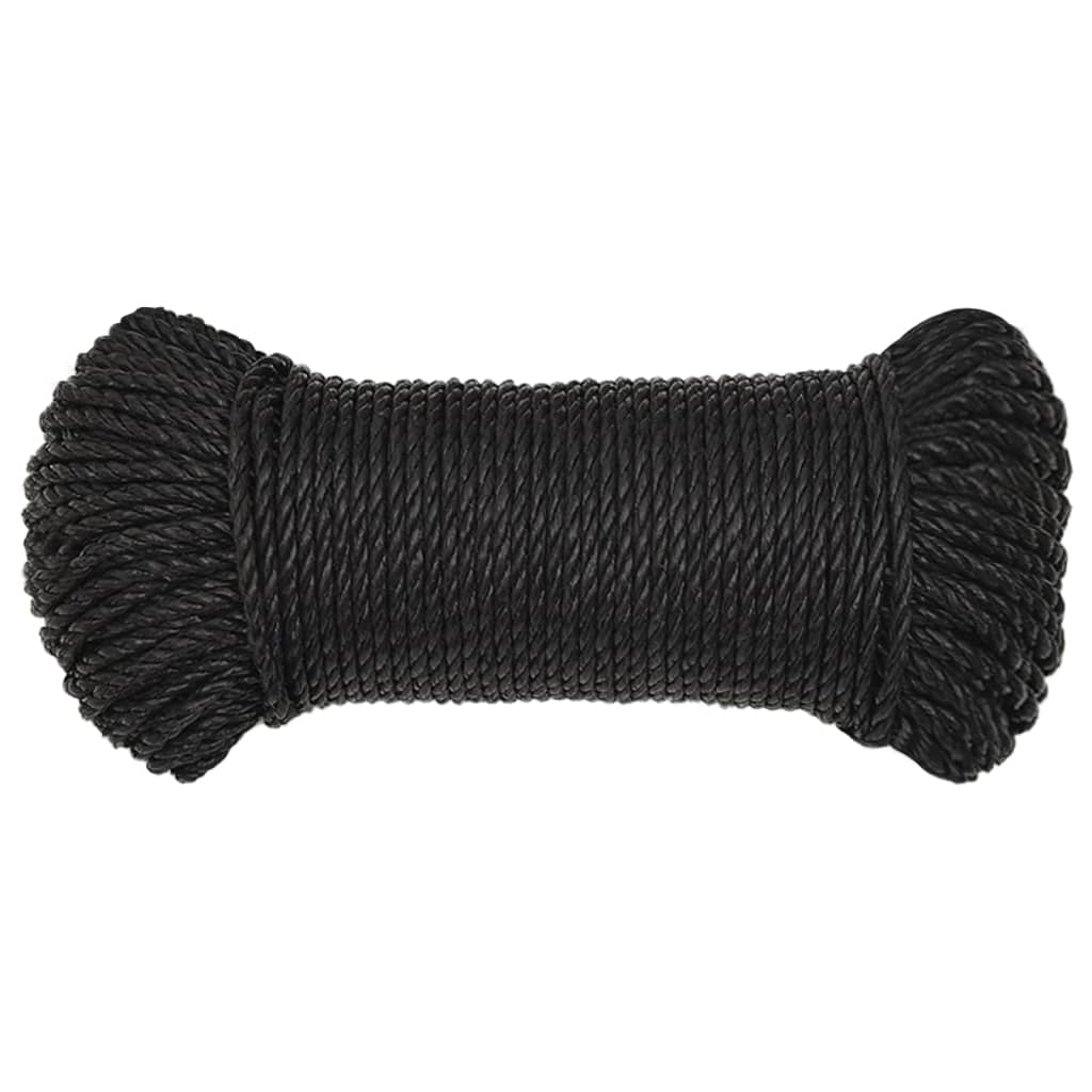 Radno uže crni 6 mm 50 m od polipropilena