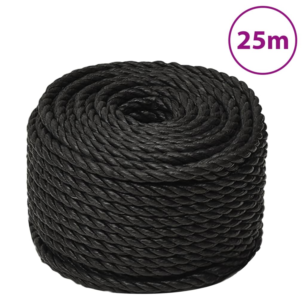 Radno uže crno 10 mm 25 m od polipropilena