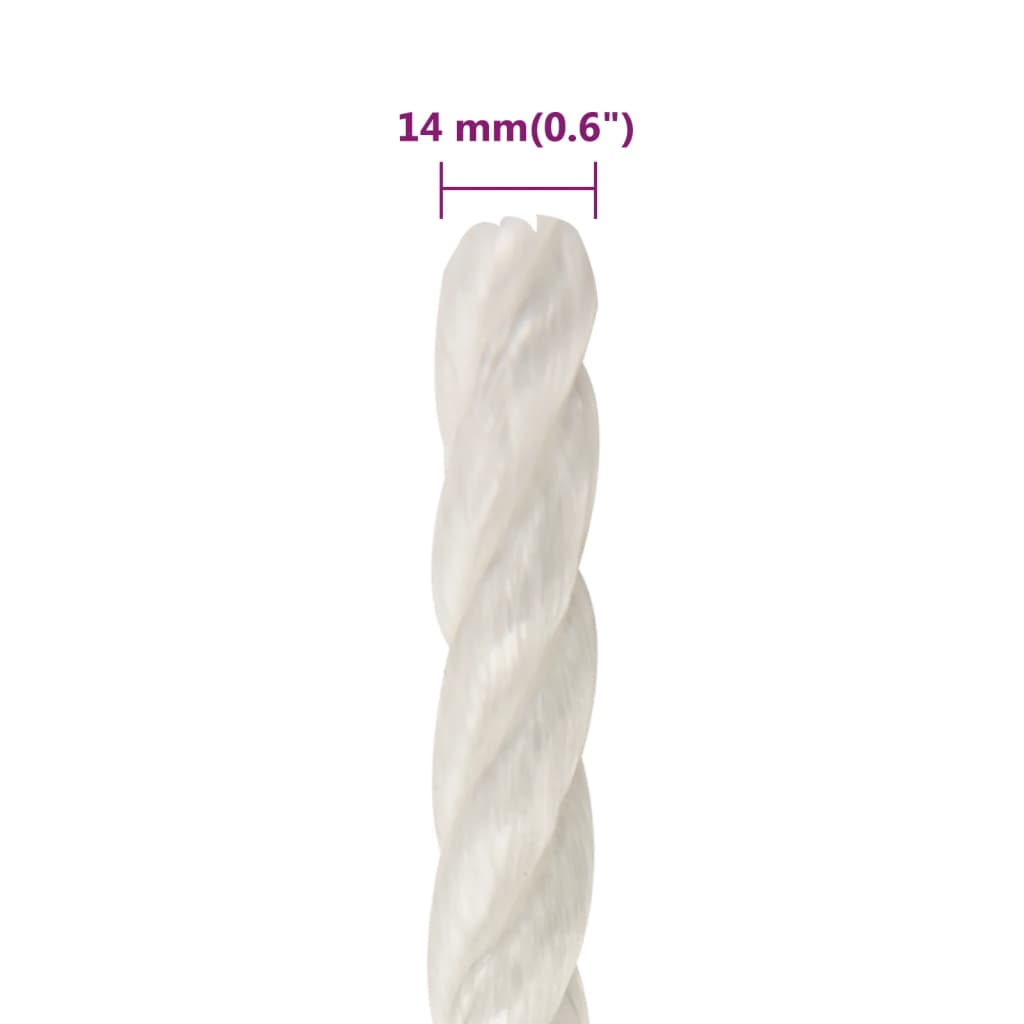 Radno uže bijeli 14 mm 250 m od polipropilena