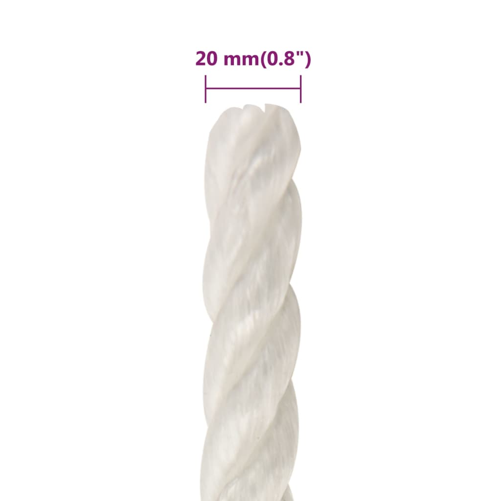 Radno uže bijelo 20 mm 100 m od polipropilena