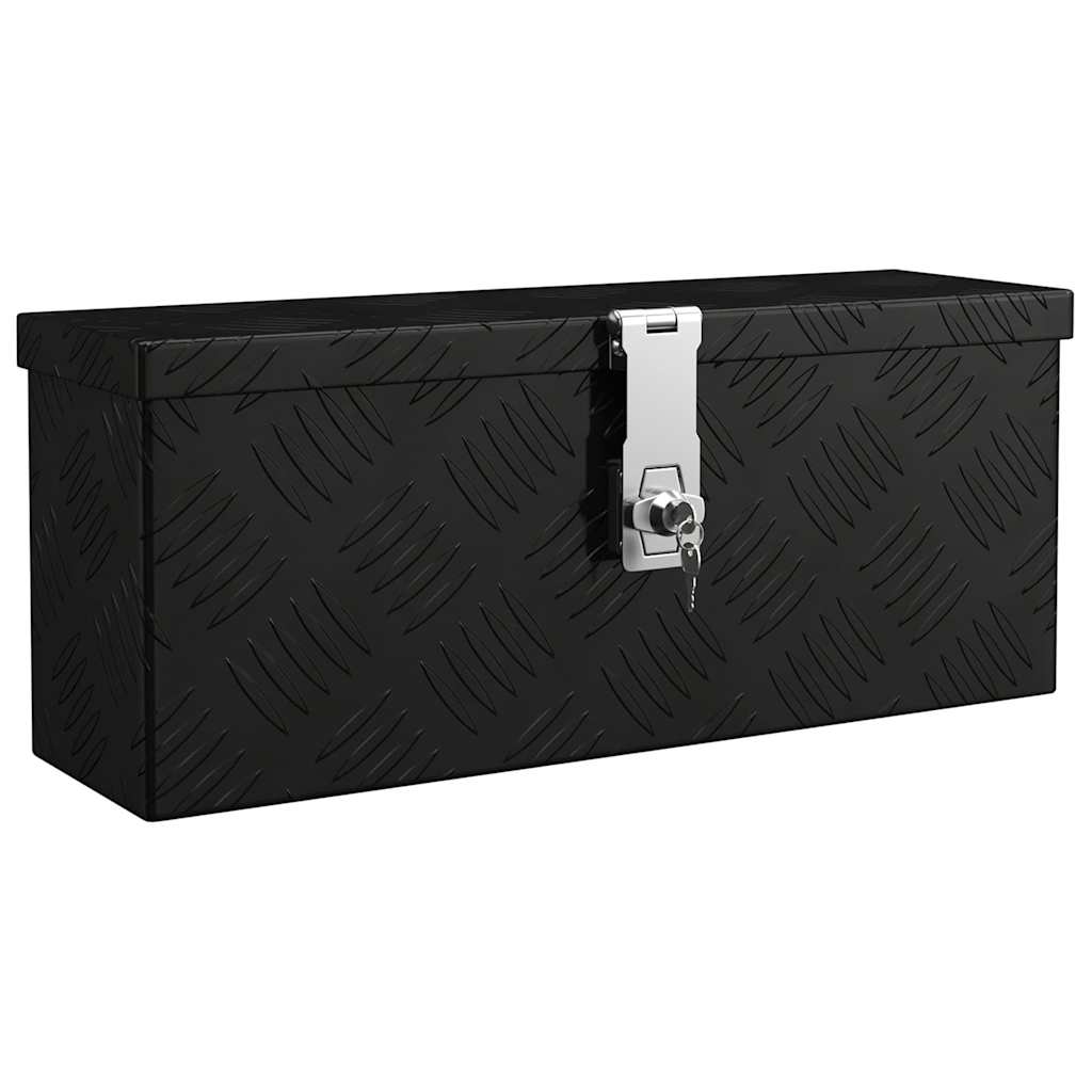 Kutija za pohranu crna 50x15x20,5 cm aluminijska