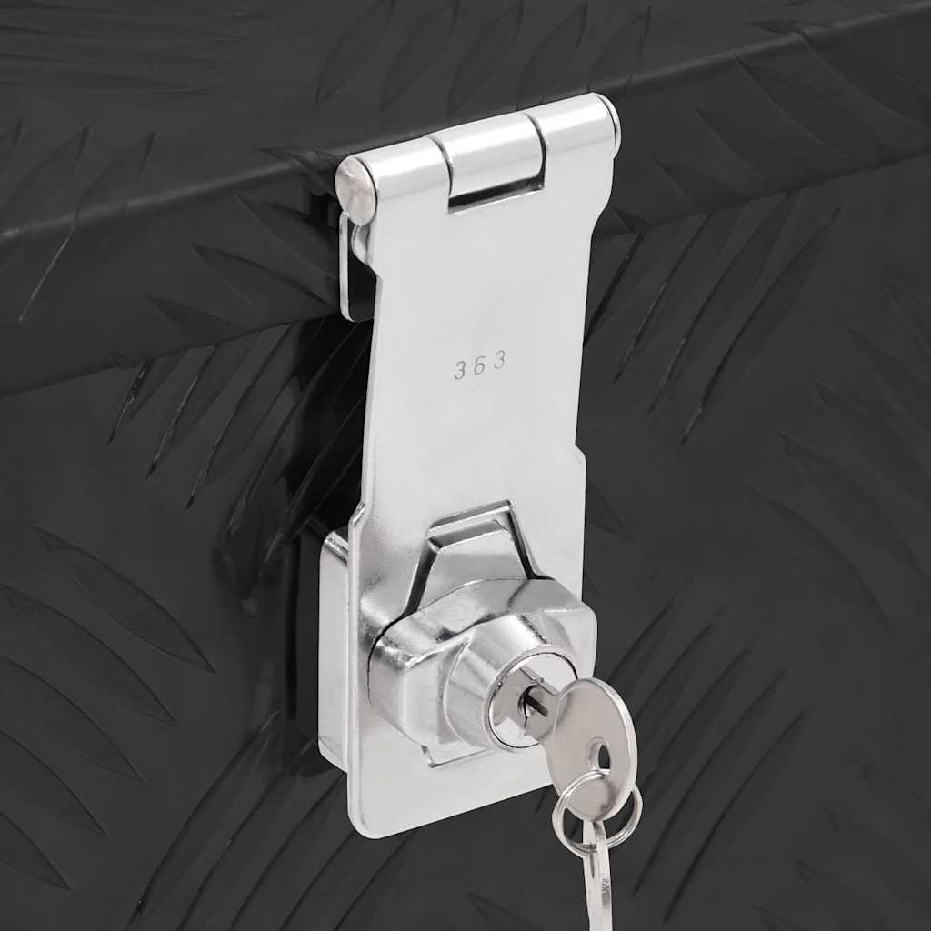 Kutija za pohranu crna 50x15x20,5 cm aluminijska