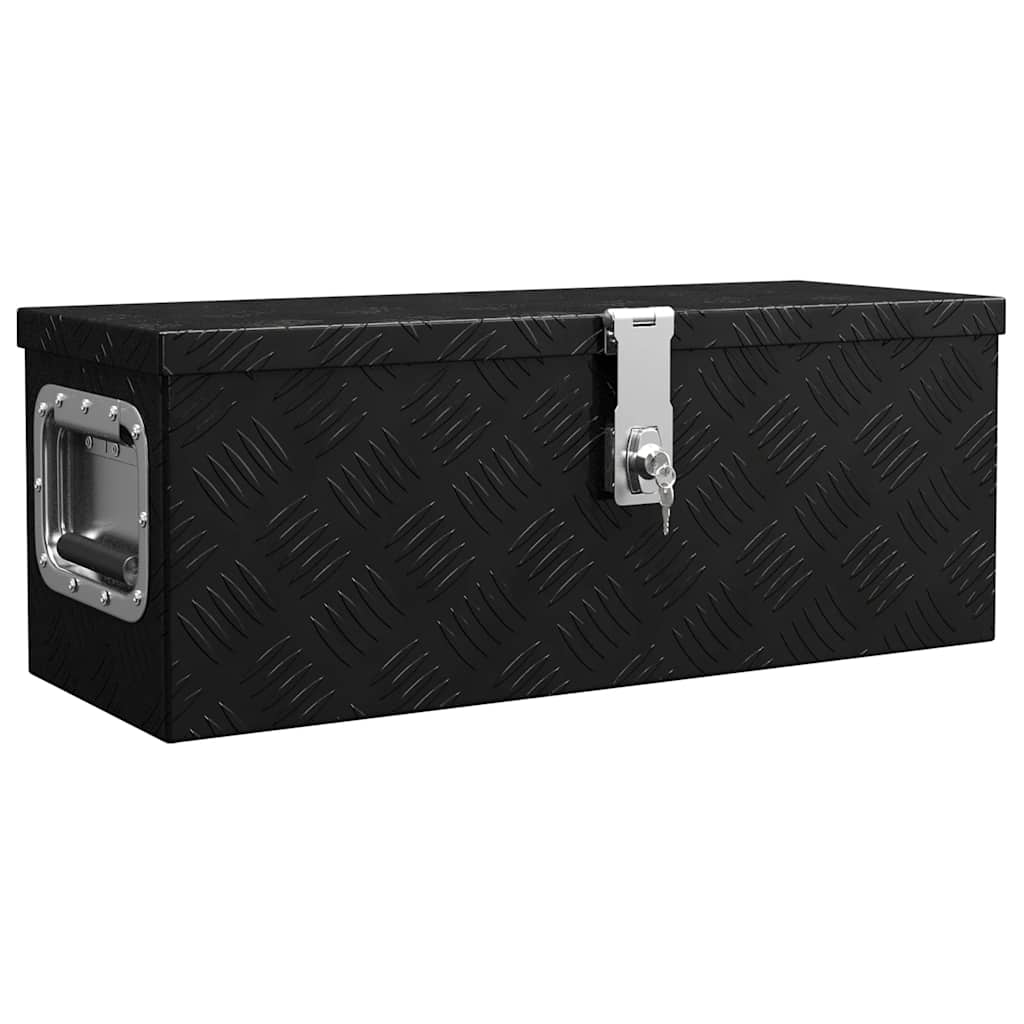 Kutija za pohranu crna 60 x 23,5 x 23 cm aluminijska