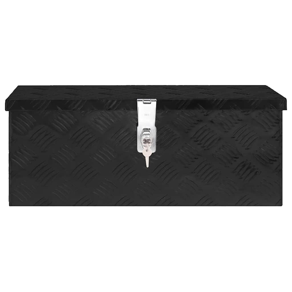 Kutija za pohranu crna 60 x 23,5 x 23 cm aluminijska