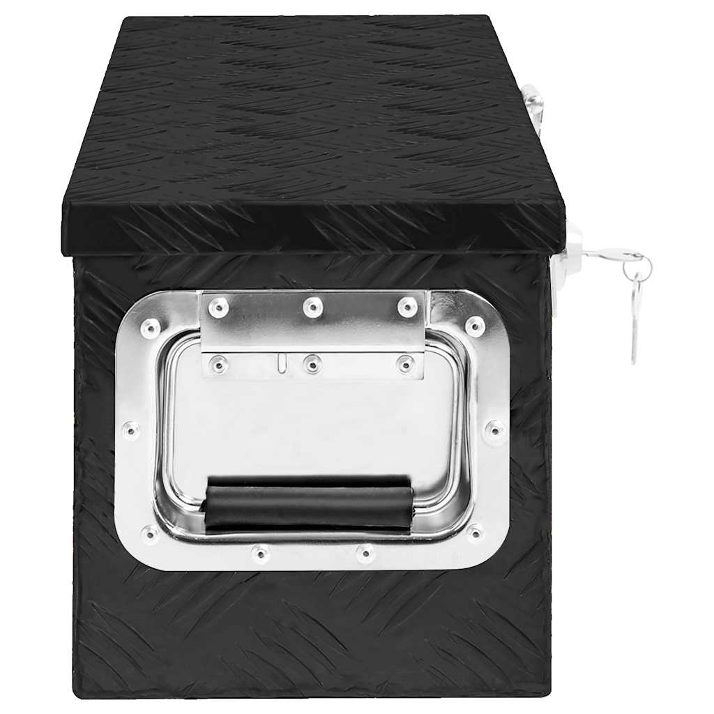Kutija za pohranu crna 60 x 23,5 x 23 cm aluminijska