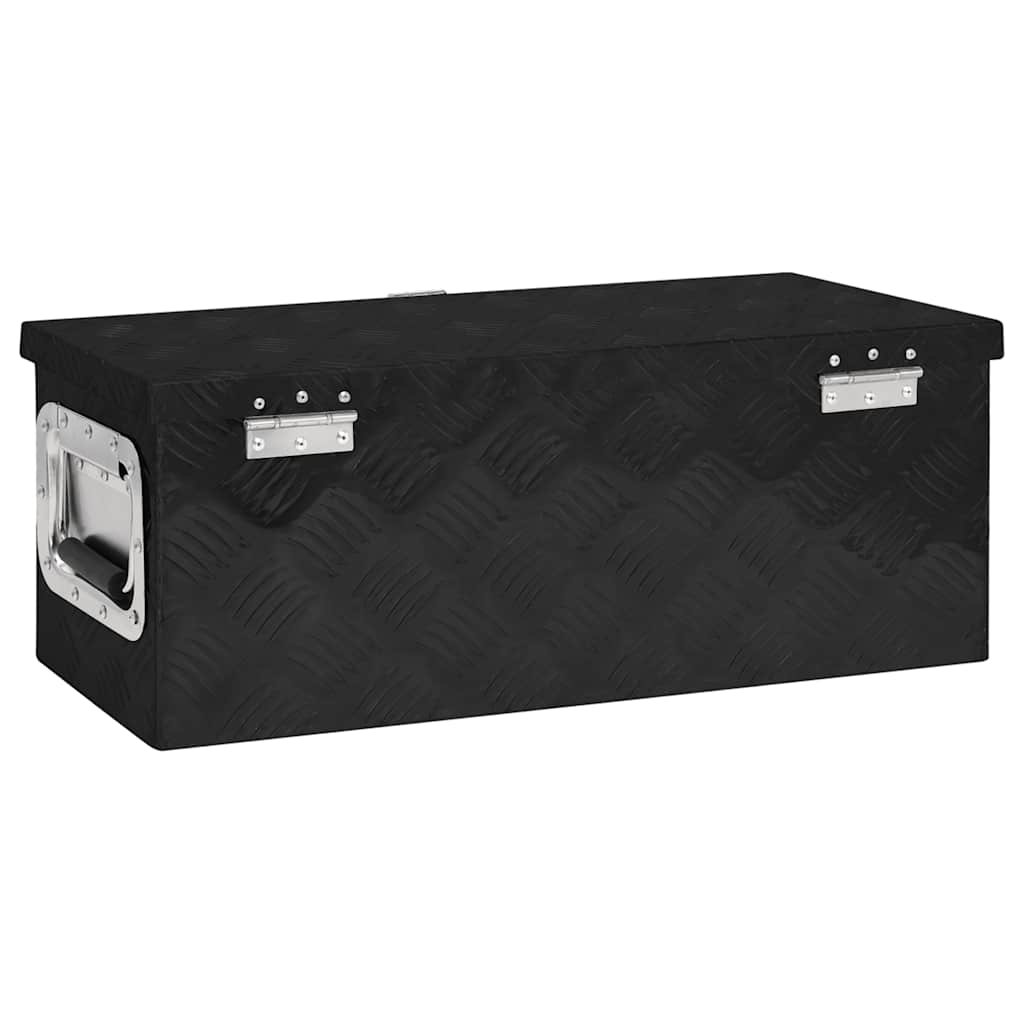 Kutija za pohranu crna 60 x 23,5 x 23 cm aluminijska