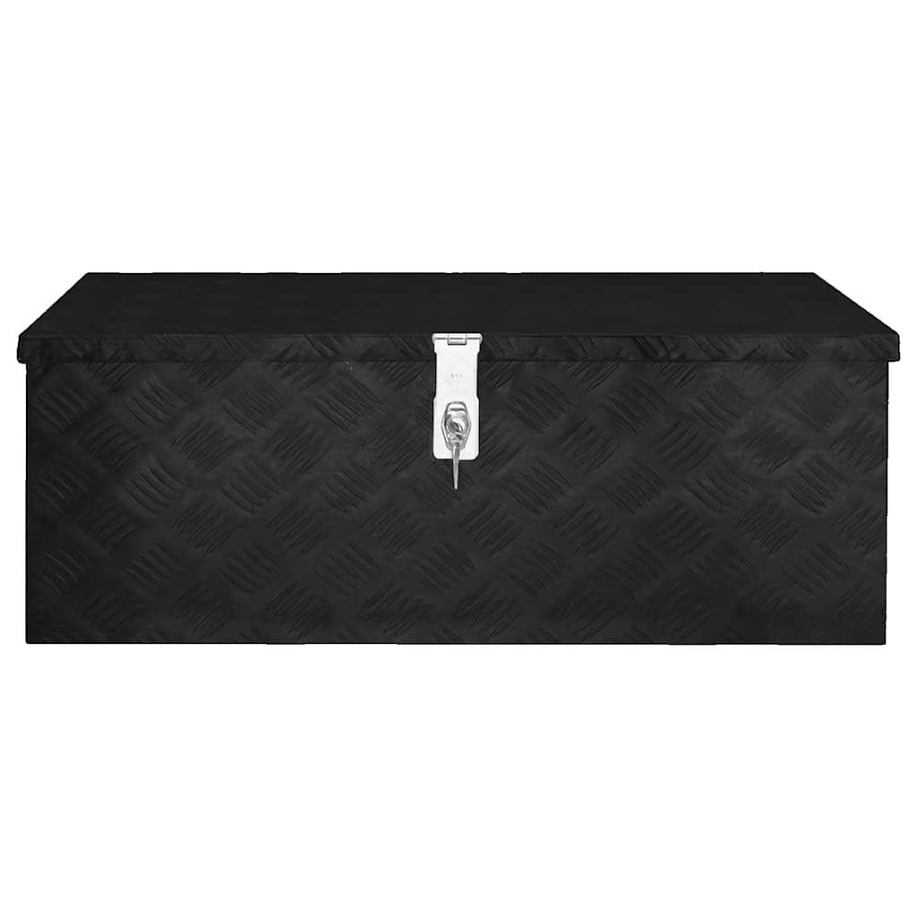 Kutija za pohranu crna 80 x 39 x 30 cm aluminijska