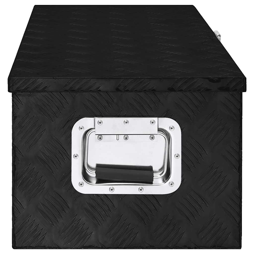 Kutija za pohranu crna 80 x 39 x 30 cm aluminijska