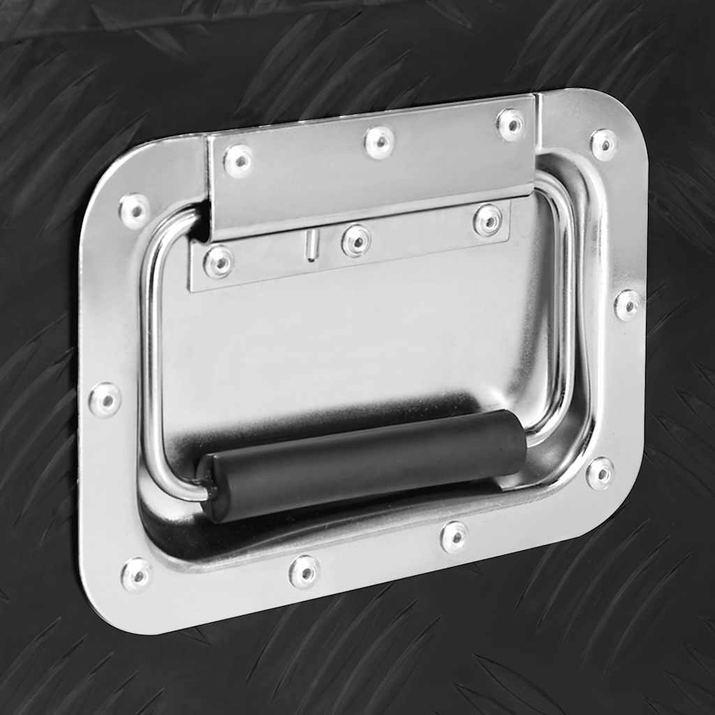 Kutija za pohranu crna 80 x 39 x 30 cm aluminijska