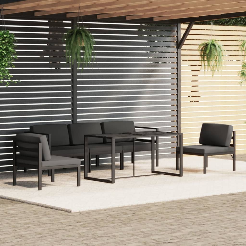 5-dijelni set vrtnih sofa s jastucima aluminijski antracit