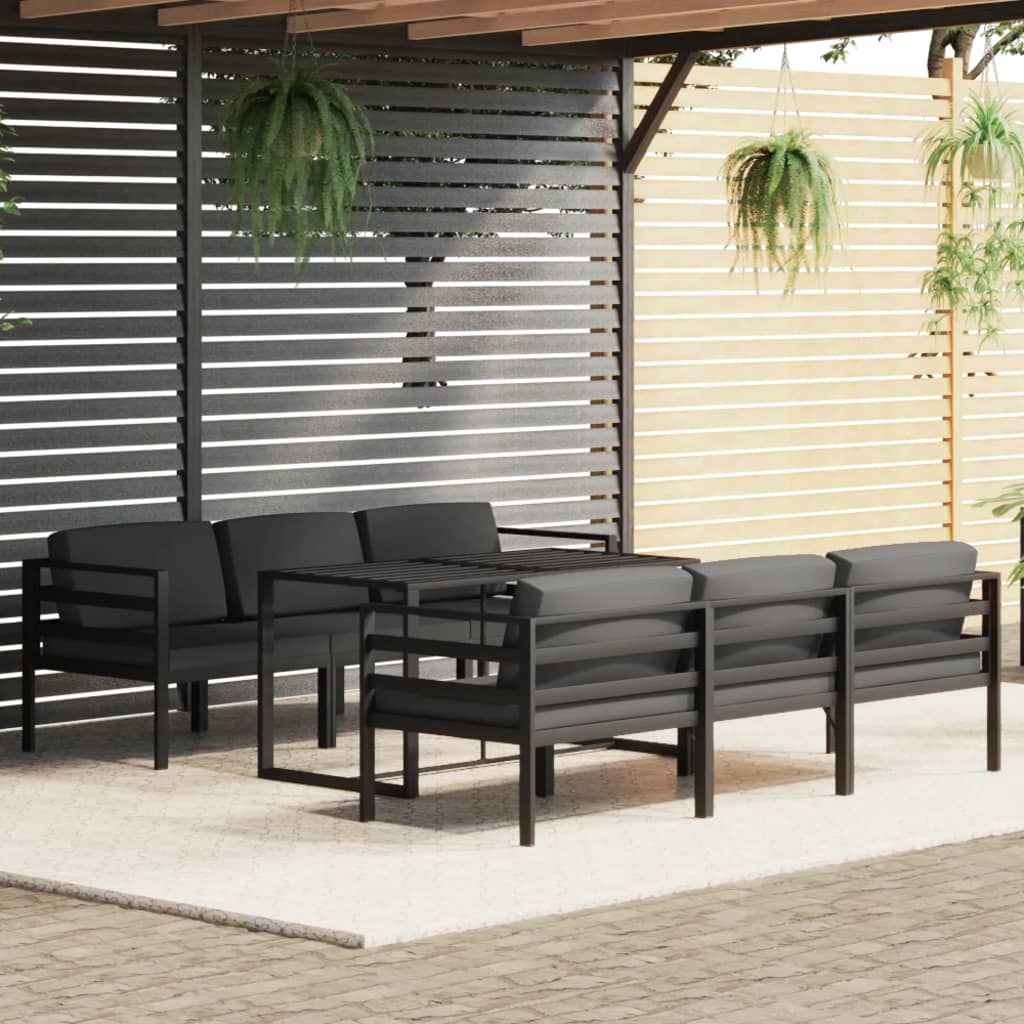 5-dijelni set vrtnih sofa s jastucima aluminijski antracit