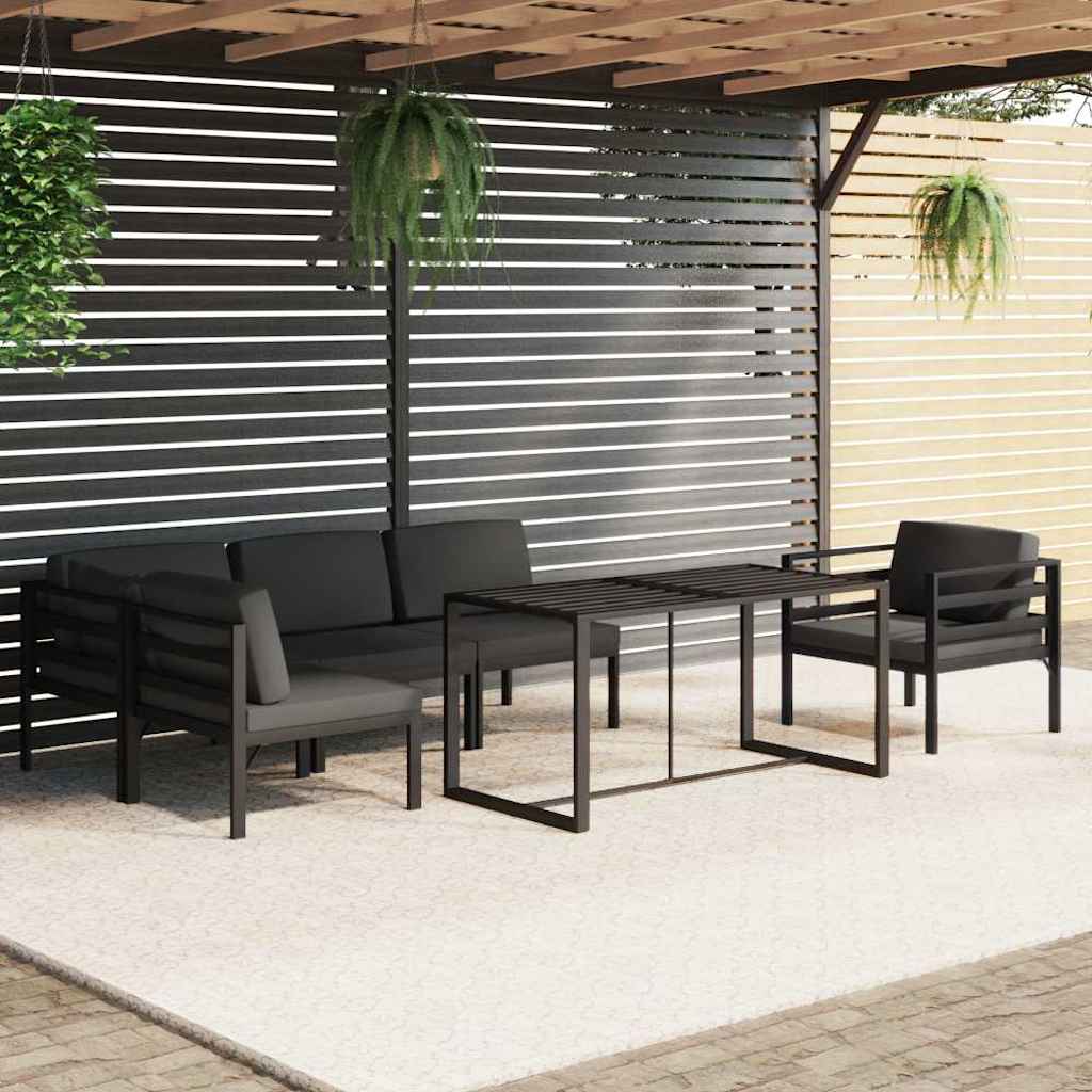 5-dijelni set vrtnih sofa s jastucima aluminijski antracit