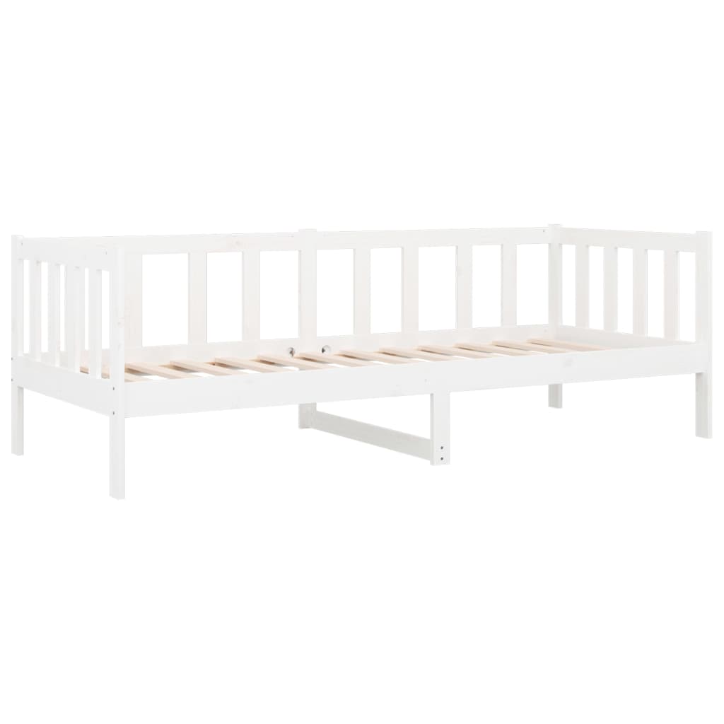 Dnevni krevet bez madraca bijeli 90 x 190 cm masivna borovina