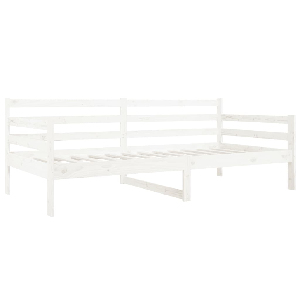 Dnevni krevet bez madraca bijeli 80 x 200 cm masivna borovina