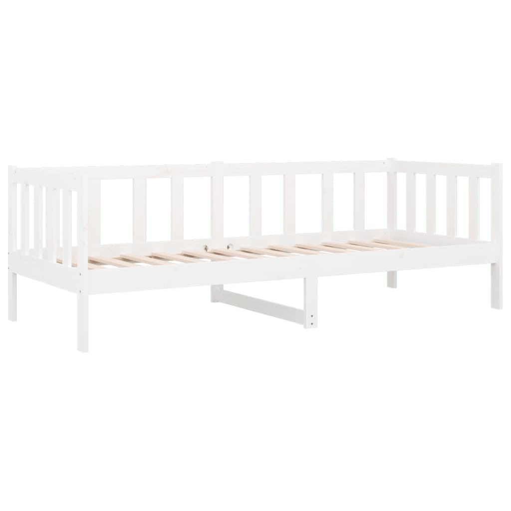 Dnevni krevet bez madraca bijeli 80 x 200 cm masivna borovina