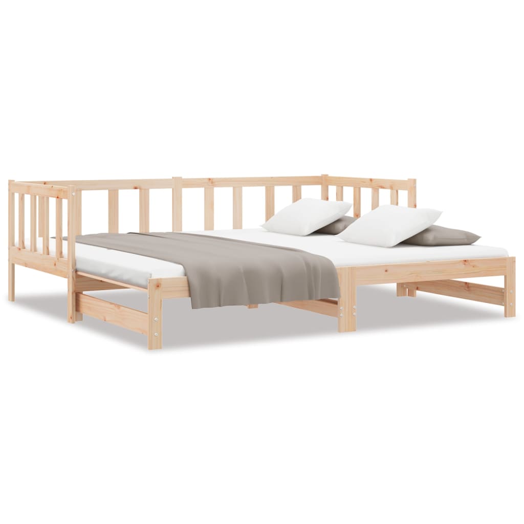 Dnevni ležaj na izvlačenje 2x (80 x 200) cm od masivne borovine
