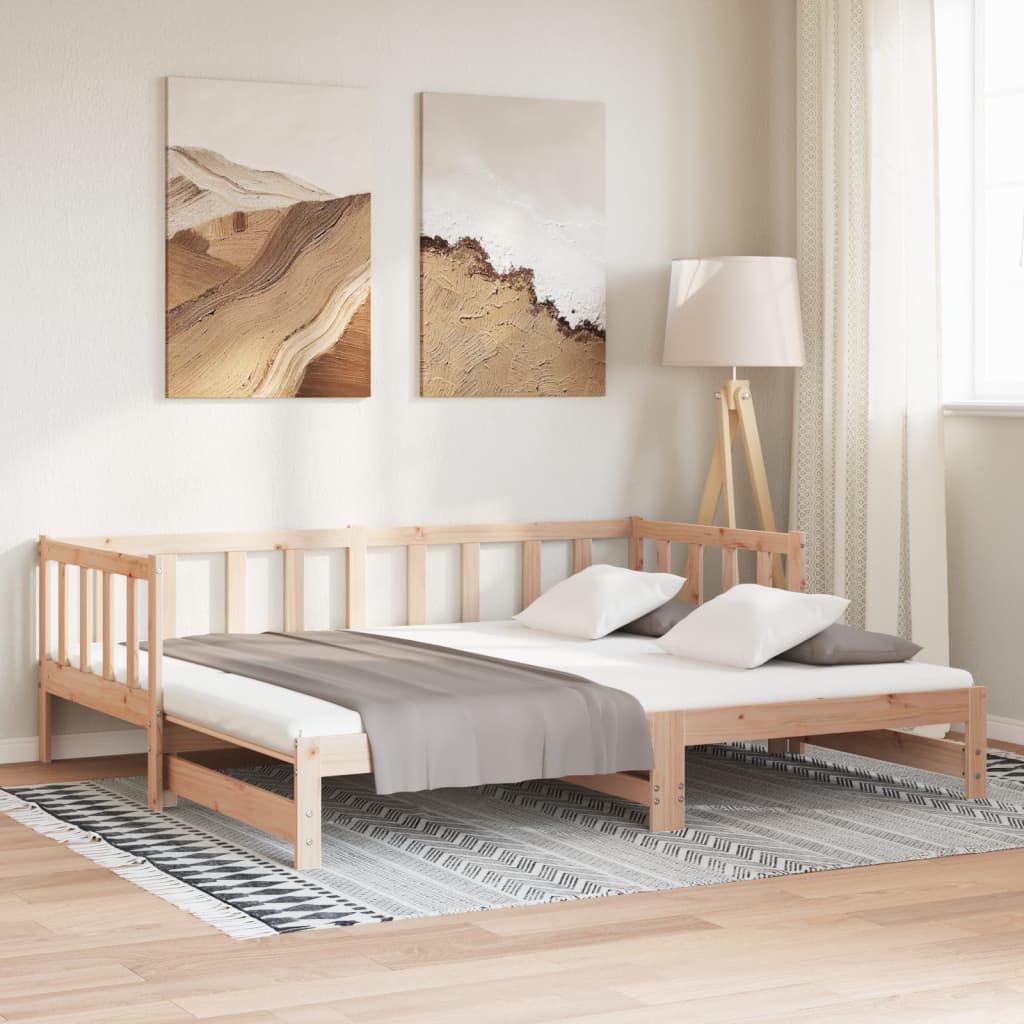 Dnevni ležaj na izvlačenje 2x (80 x 200) cm od masivne borovine
