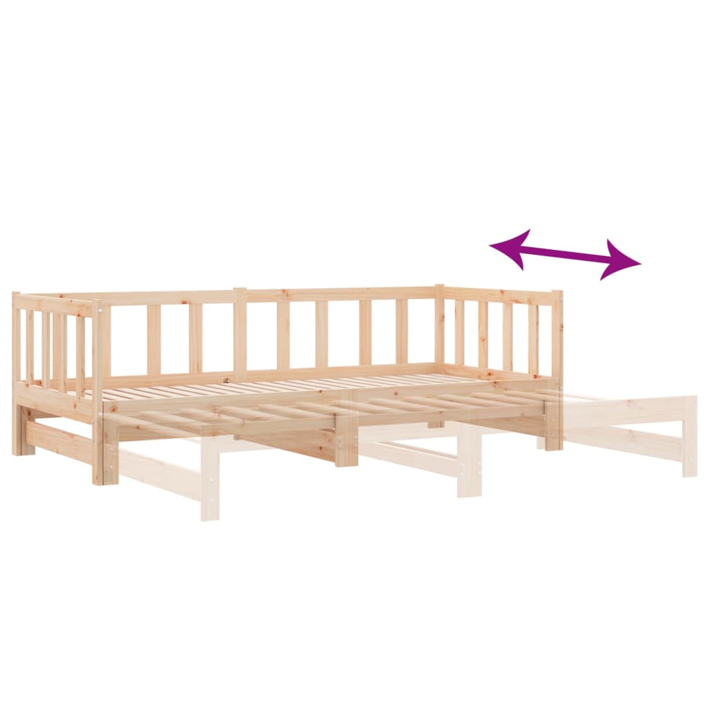 Dnevni ležaj na izvlačenje 2x (80 x 200) cm od masivne borovine