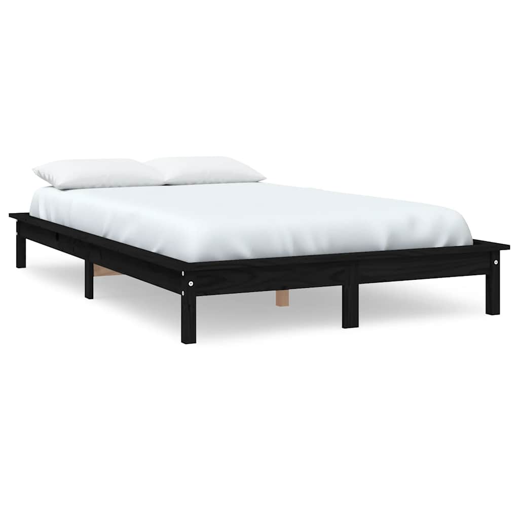 Okvir za krevet crni 120 x 200 cm od masivne borovine