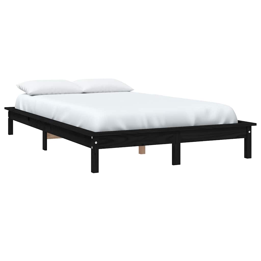 Okvir za krevet crni 120 x 200 cm od masivne borovine