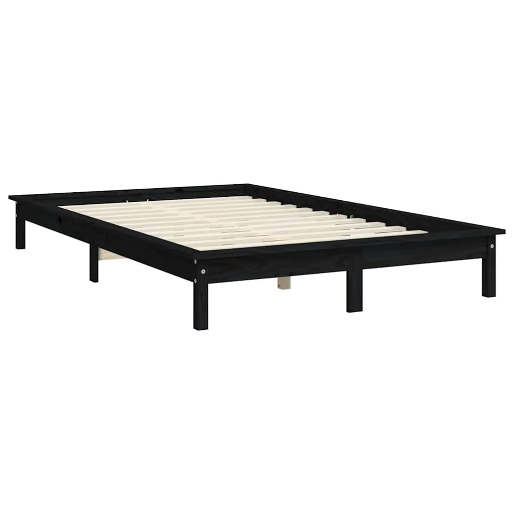 Okvir za krevet crni 120 x 200 cm od masivne borovine