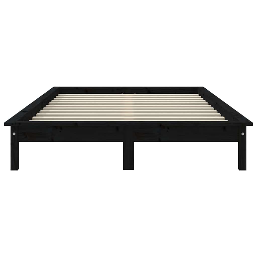 Okvir za krevet crni 120 x 200 cm od masivne borovine