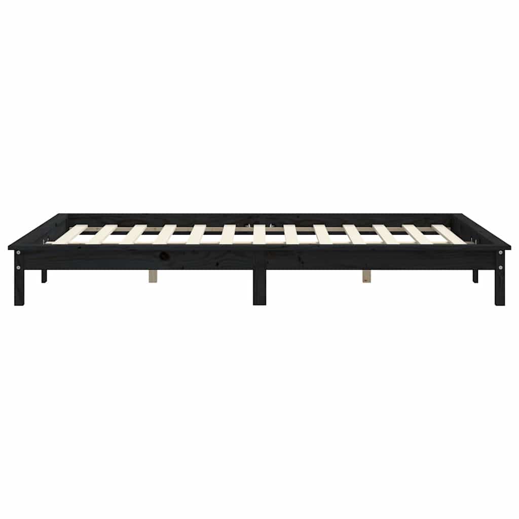 Okvir za krevet crni 120 x 200 cm od masivne borovine