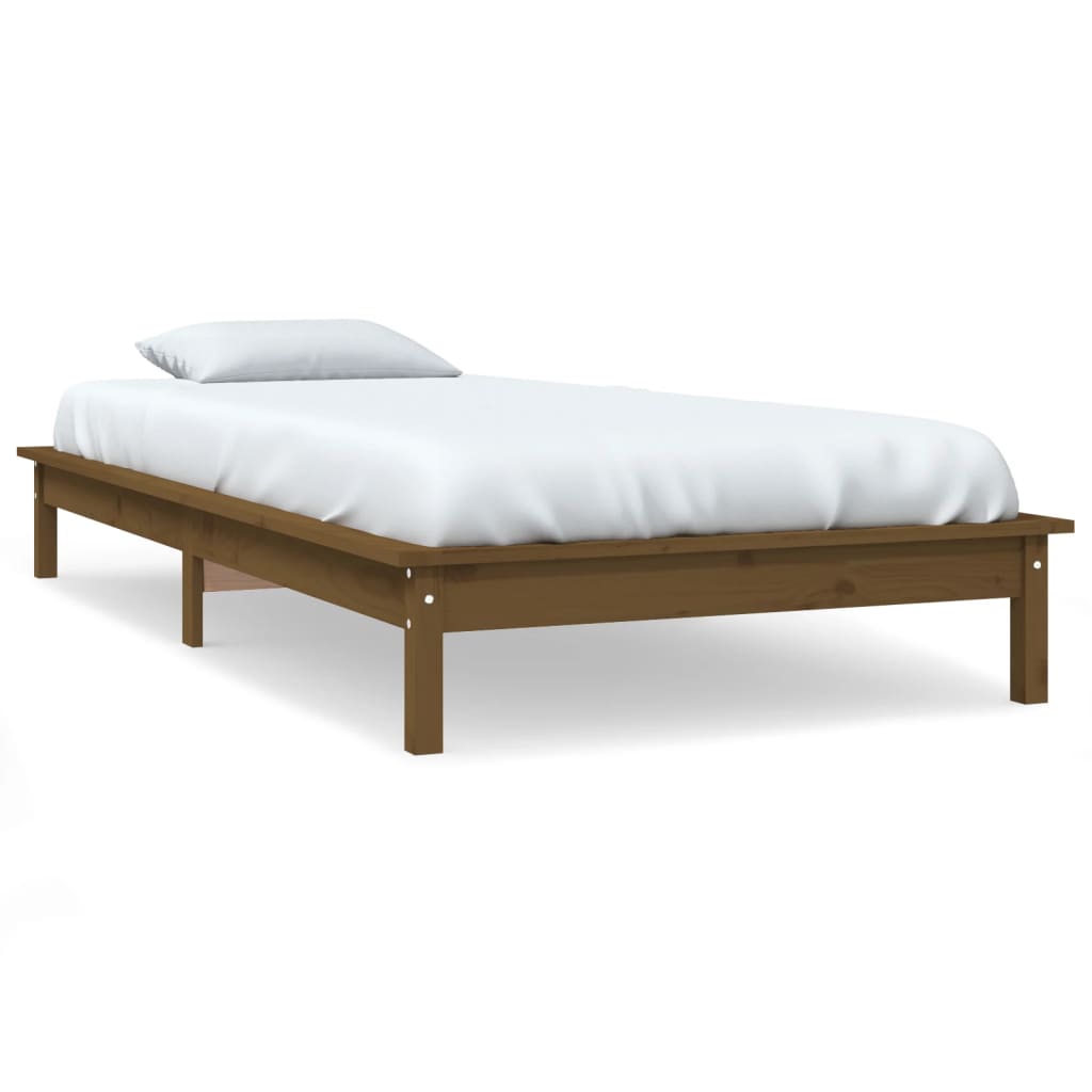 Okvir za krevet boja meda od borovine 90 x 190 cm mali