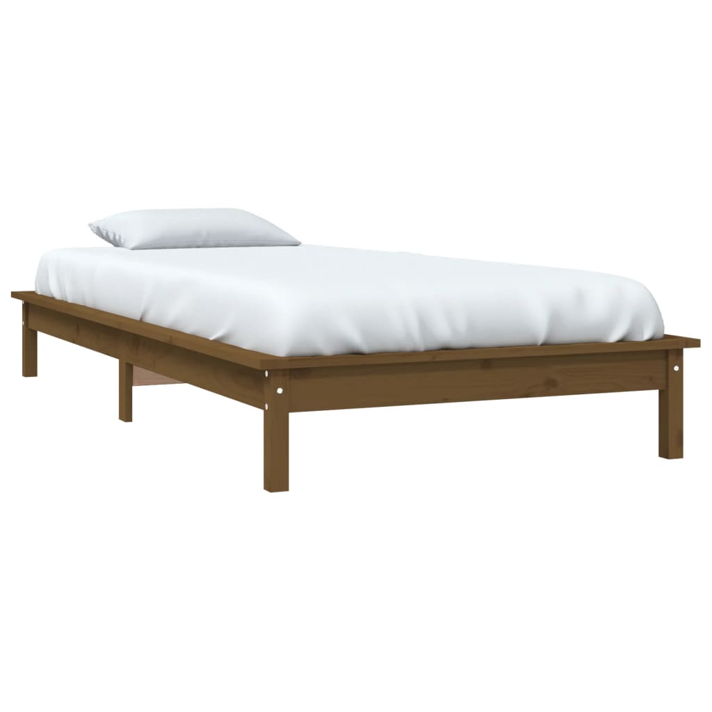Okvir za krevet boja meda od borovine 90 x 190 cm mali