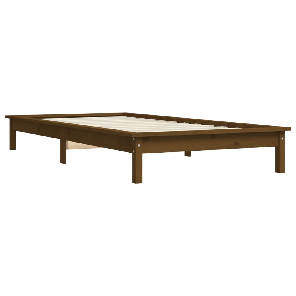 Okvir za krevet boja meda od borovine 90 x 190 cm mali