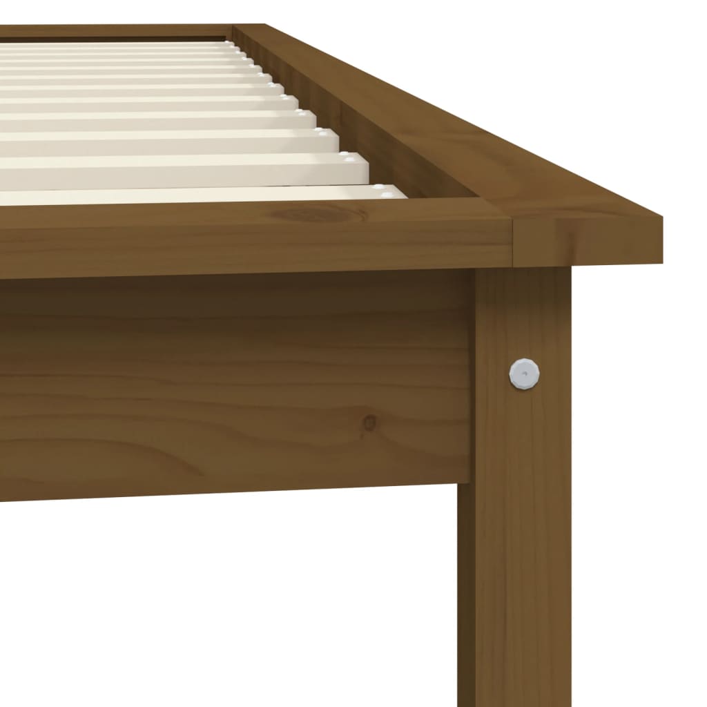 Okvir za krevet boja meda od borovine 90 x 190 cm mali