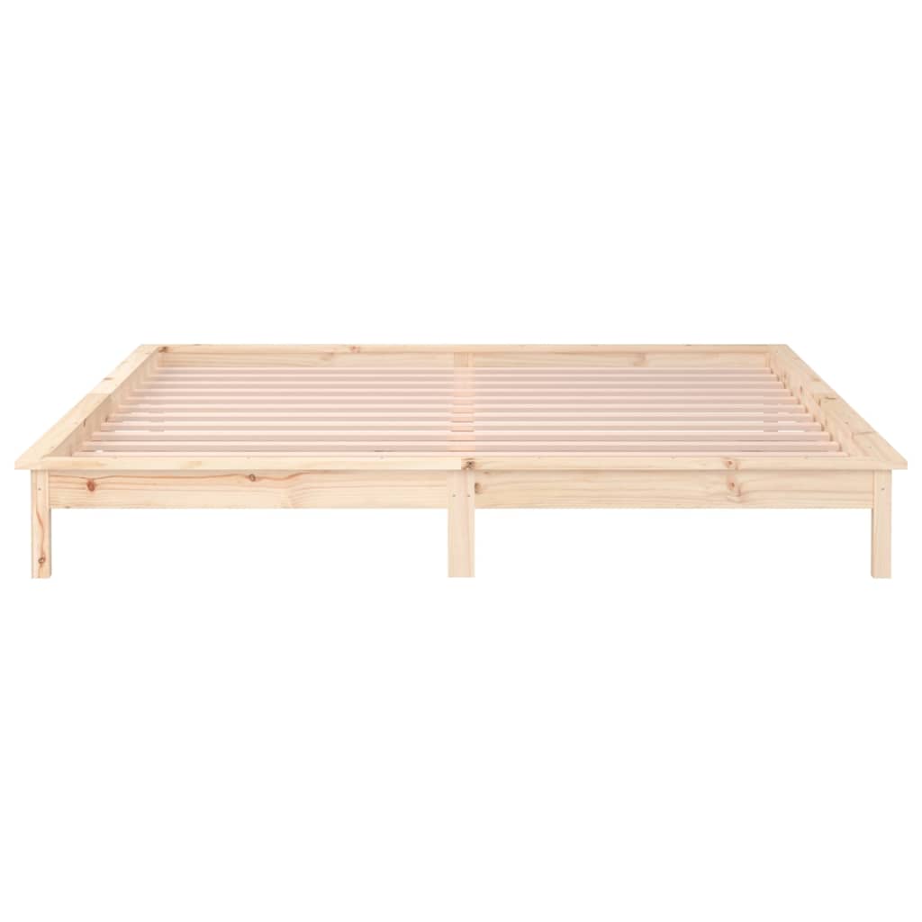 LED Okvir za krevet 140 x 200 cm od masivnog drva
