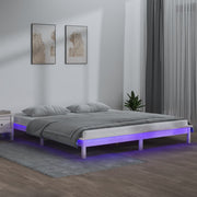 LED okvir kreveta bijeli 180x200 cm veliki bračni masivno drvo