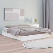 Okvir za krevet od masivnog drva bijeli 150 x 200 cm veliki