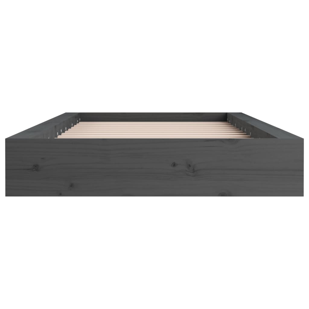 Okvir za krevet sivi 135 x 90 cm bračni od masivnog drva