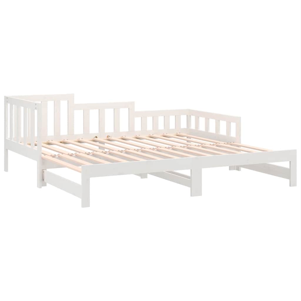 Dnevni ležaj na izvlačenje bijeli 2x(90x190)cm masivna borovina