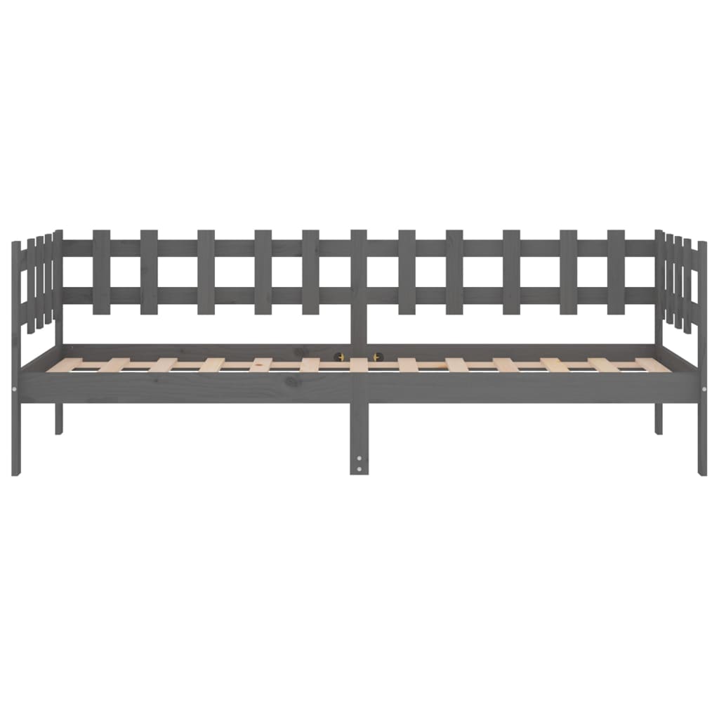 Dnevni ležaj sivi 90 x 200 cm od masivne borovine