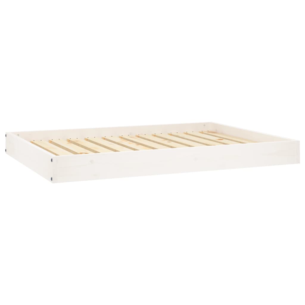 Krevet za pse bijeli 101,5 x 74 x 9 cm od masivne borovine