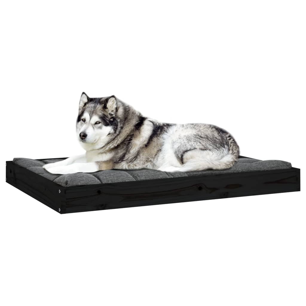 Krevet za pse crna 101,5x74x9 cm od masivne borovine
