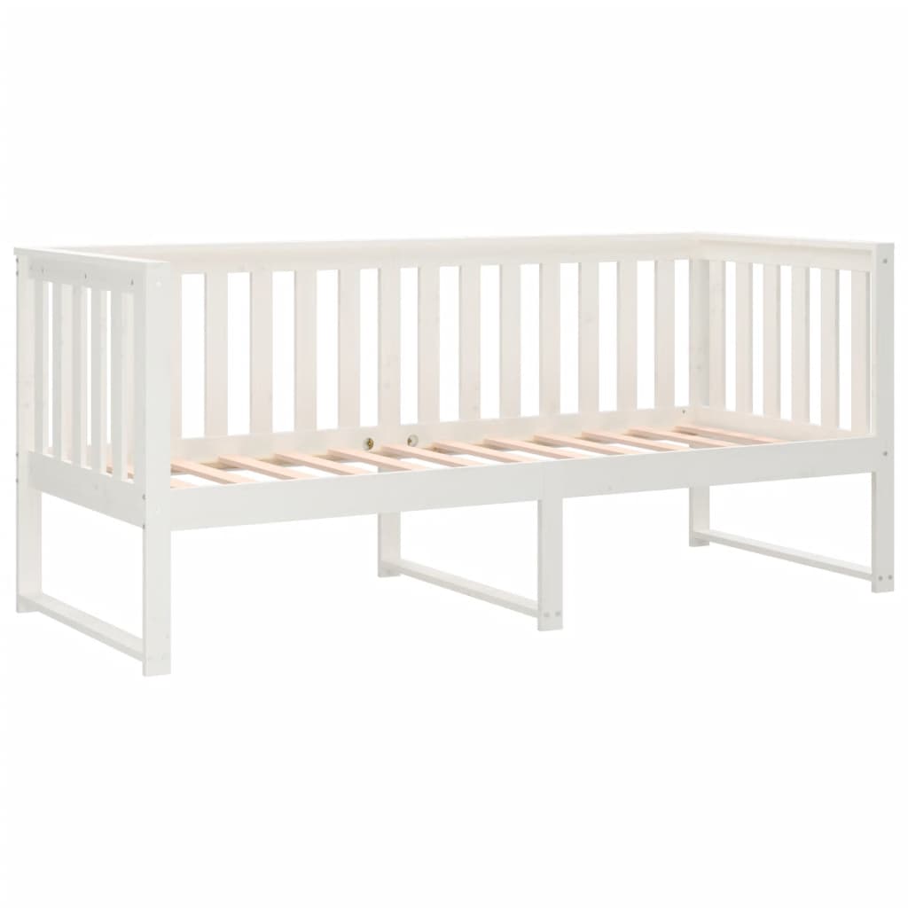 Dnevni krevet bez madraca bijeli 80 x 200 cm masivna borovina