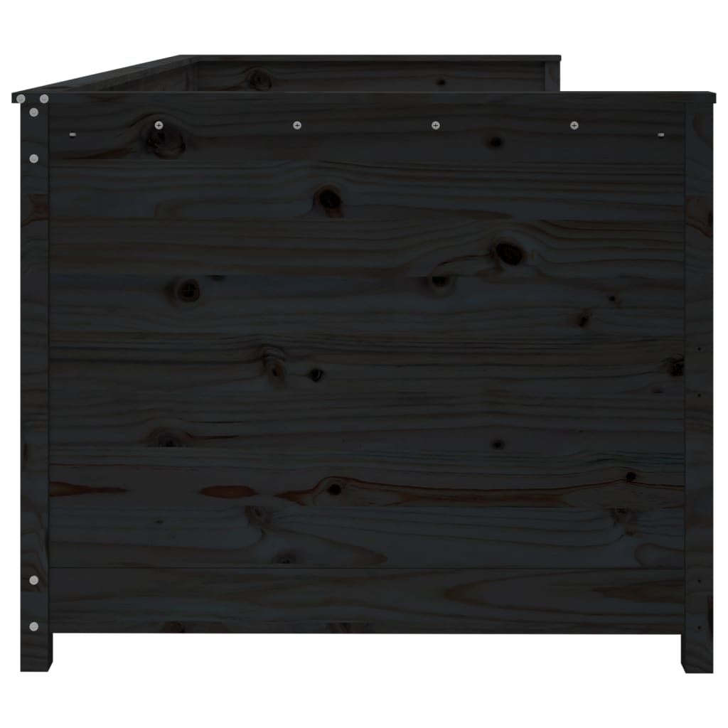Dnevni ležaj crni 90 x 200 cm od masivne borovine