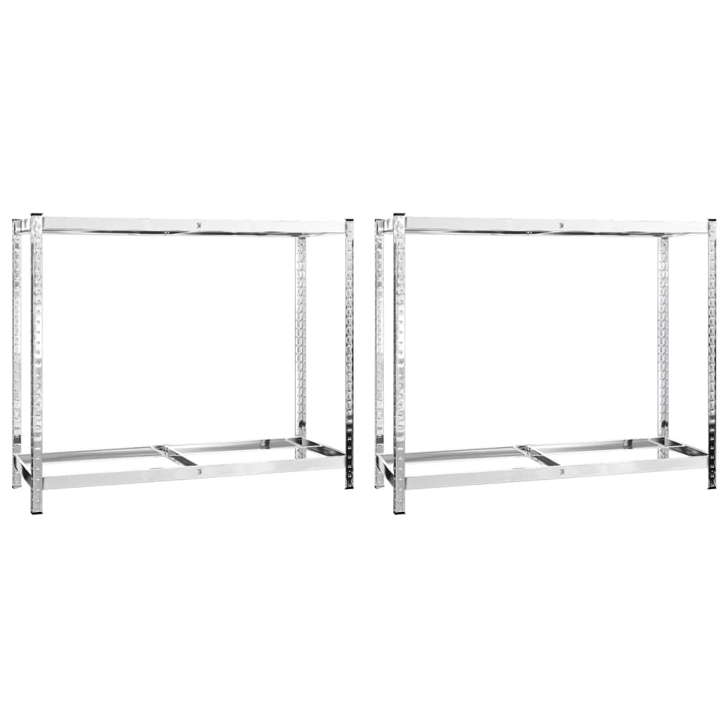 Stalci za gume s 2 razine 2 kom srebrni 110x40x110 cm čelični