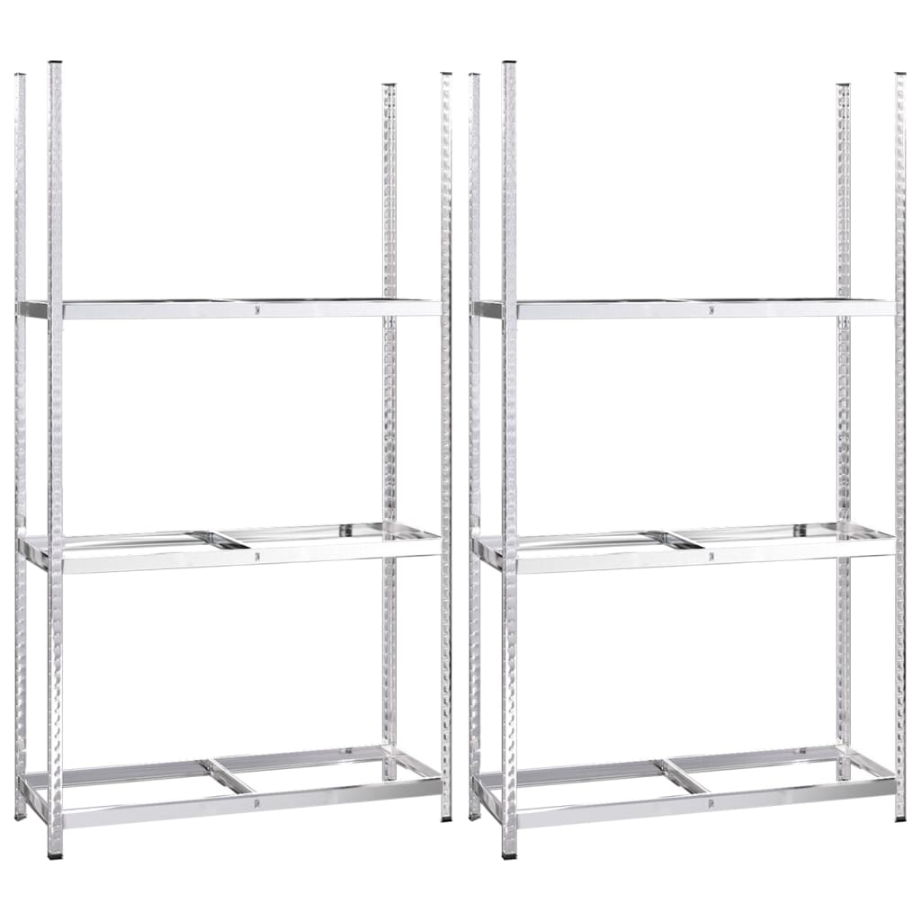 Stalci za gume s 3 razine 2 kom srebrni 110x40x200 cm čelični
