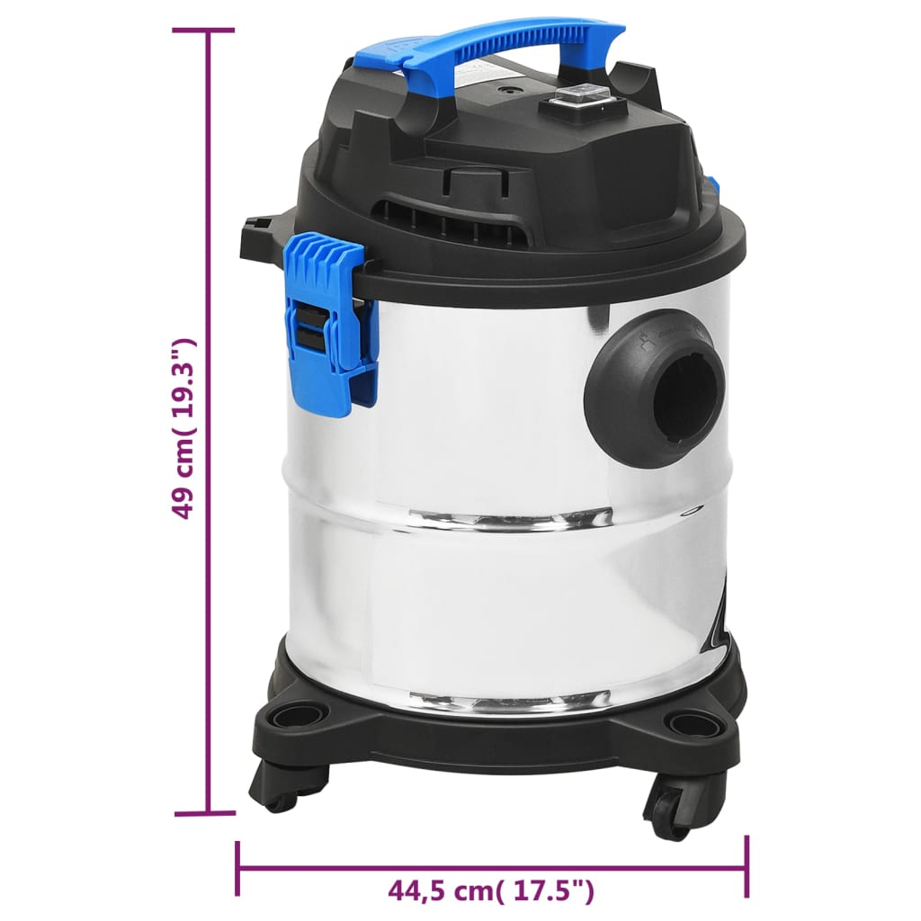 Usisivač za mokro i suho čišćenje 1200 W 20 L srebrni