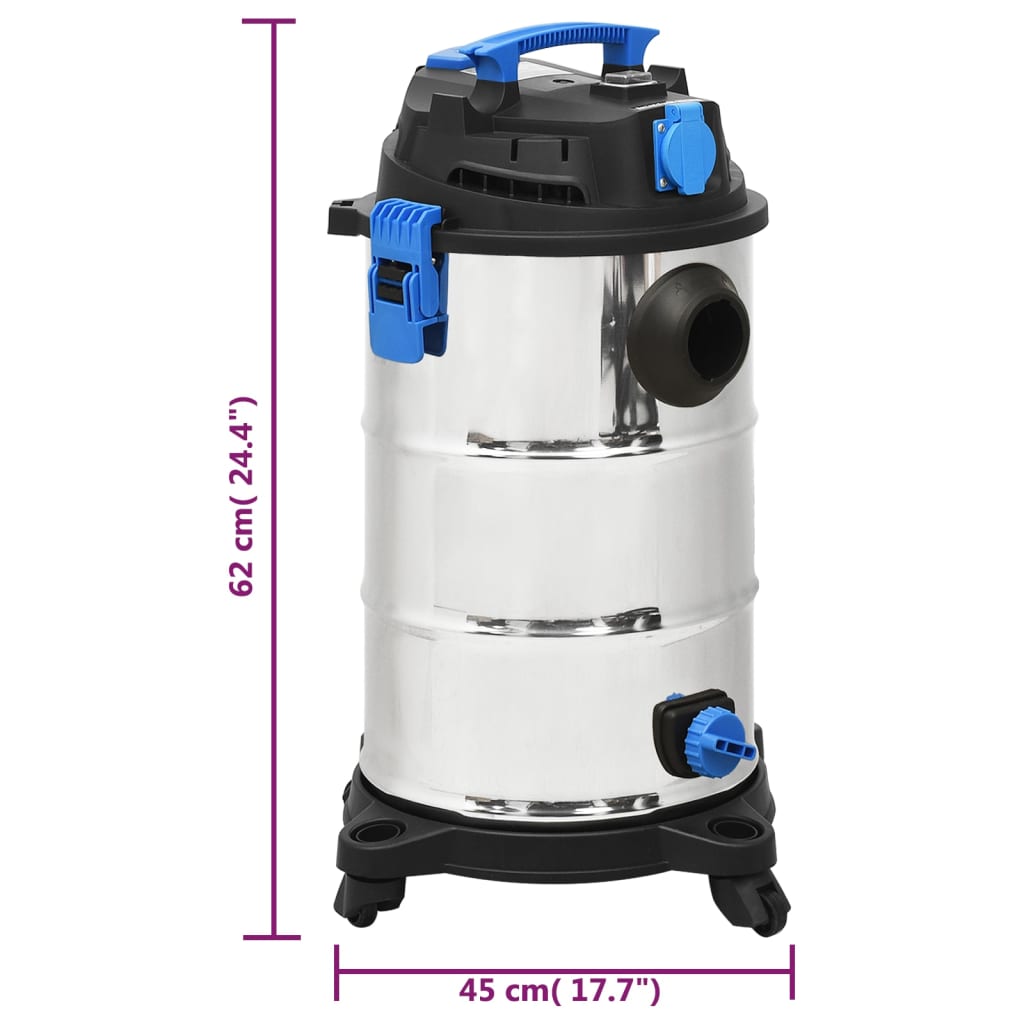 Usisivač za mokro i suho čišćenje 1200 W 30 L srebrni