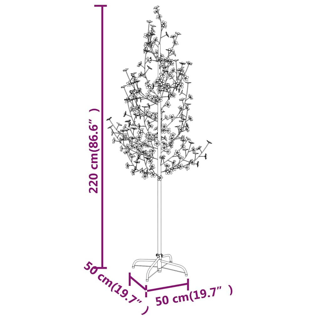 Drvce rascvjetane trešnje 220 tople bijele LED žarulje 220 cm