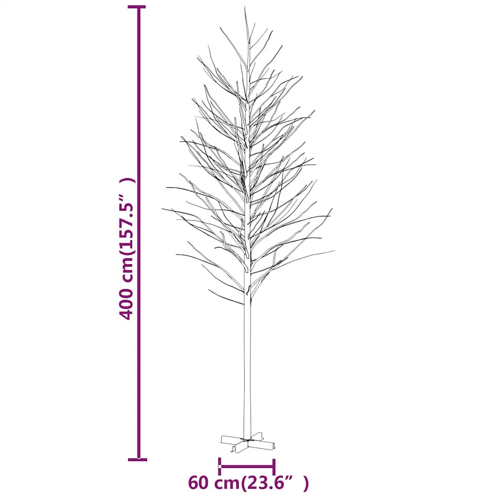 LED drvo bijele breze sa 672 tople bijele LED žarulje 400 cm