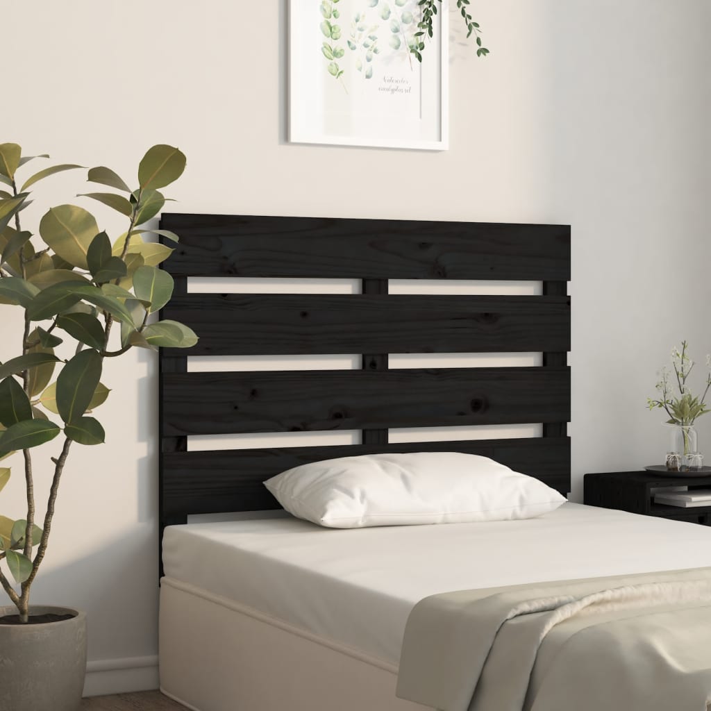 Uzglavlje crno 100 x 3 x 80 cm od masivne borovine