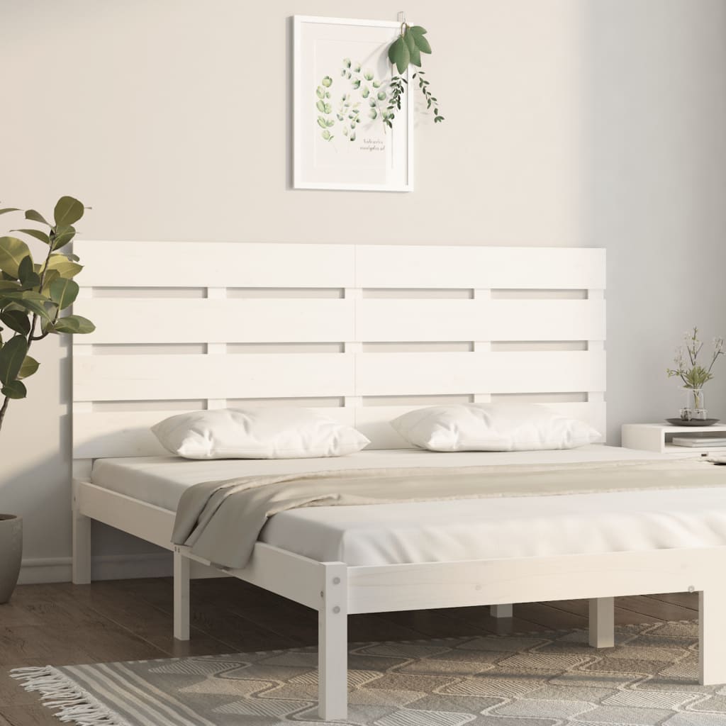 Uzglavlje bijelo 140 x 3 x 80 cm od masivne borovine